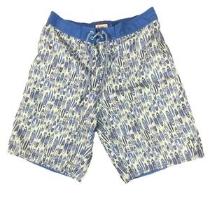 Johnnie O Board Shorts Mens Large Swim‎ Trunks Drawstring Preppy Surf Blue Beach